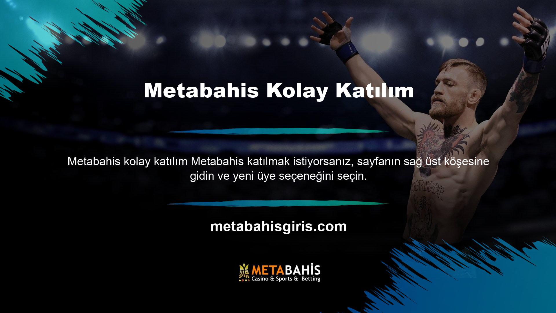 Bundan sonra Metabahis katıl" düğmesine tıklayın
